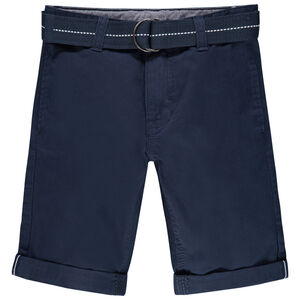 Bermuda en toile avec ceinture tissée amovible pour garçon 