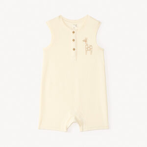 Combinaison courte en maille fantaisie print girafe pour bébé garçon 