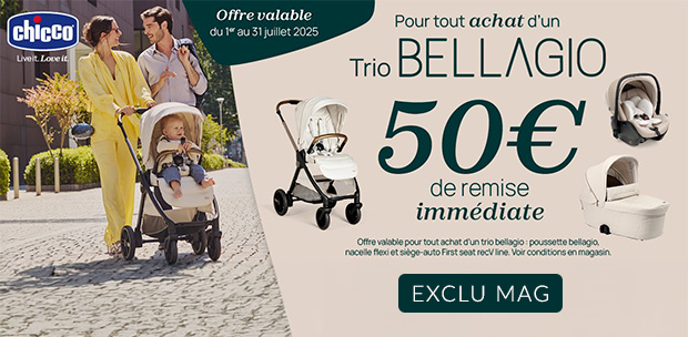 Pour tout achat d'un Trio Bellagio, 50€ de remise immédiate